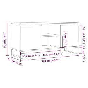 TV skříňka betonově šedá 104 x 35 x 50 cm kompozitní dřevo - obrázek 11