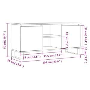 TV skříňka kouřový dub 104 x 35 x 50 cm kompozitní dřevo - obrázek 11