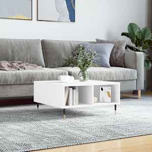 Klubska mizica bela 60x60x30 cm inženirski les