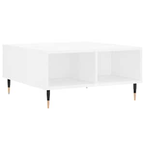 Konferenční stolek lesklý bílý 60 x 60 x 30 cm kompozitní dřevo - obrázek 2