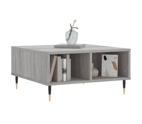 vidaXL Mesa de centro madera de ingenier&iacute;a gris Sonoma 60x60x30 cm