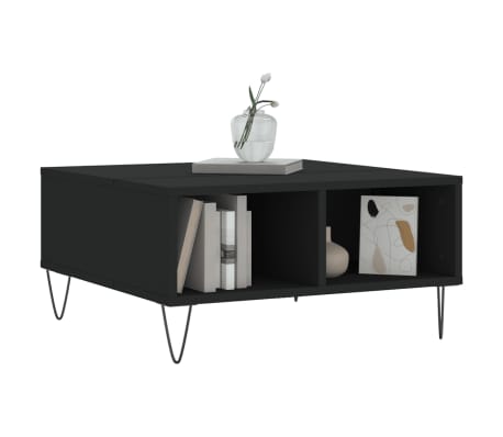 vidaXL Coffee Table Black 60x60x30 cm Engineered Wood