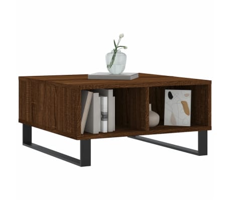 vidaXL barna t&ouml;lgysz&iacute;nű szerelt fa doh&aacute;nyz&oacute;asztal 60 x 60 x 30 cm