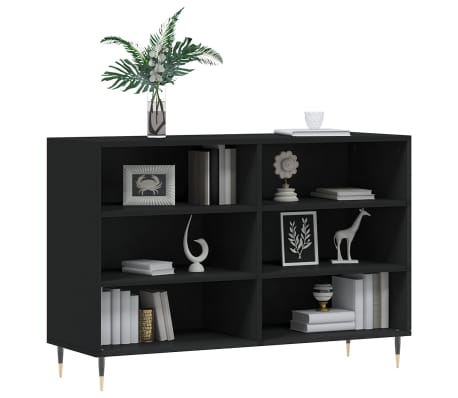 vidaXL Buffet noir 103,5x35x70 cm bois d'ing&eacute;nierie