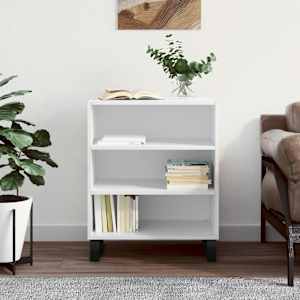 Komoda visok sijaj bela 57x35x70 cm inženirski les