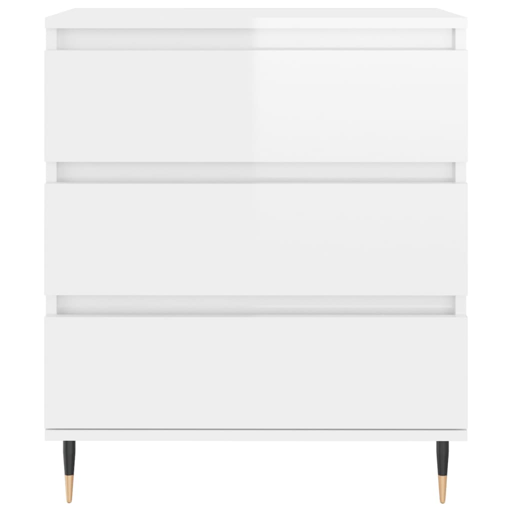 Komoda sjajna bijela 60 x 35 x 70 cm od konstruiranog drva