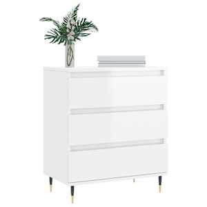 vidaXL Komoda visok sijaj bela 60x35x70 cm inženirski les