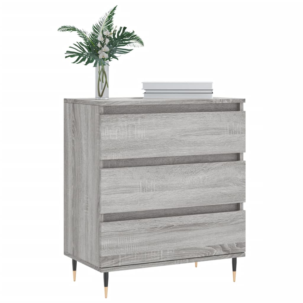 vidaXL Dressoir 60x35x70 cm bewerkt hout grijs sonoma eikenkleurig