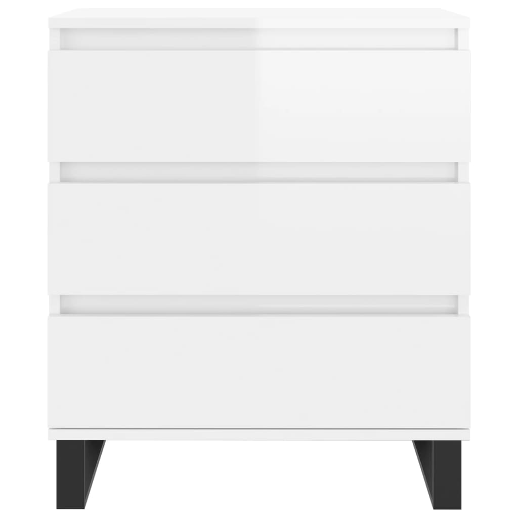 Komoda visok sijaj bela 60x35x70 cm inženirski les