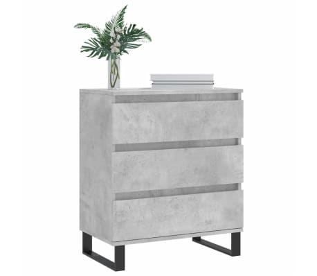 vidaXL Aparador de madera contrachapada gris hormig&oacute;n 60x35x70 cm