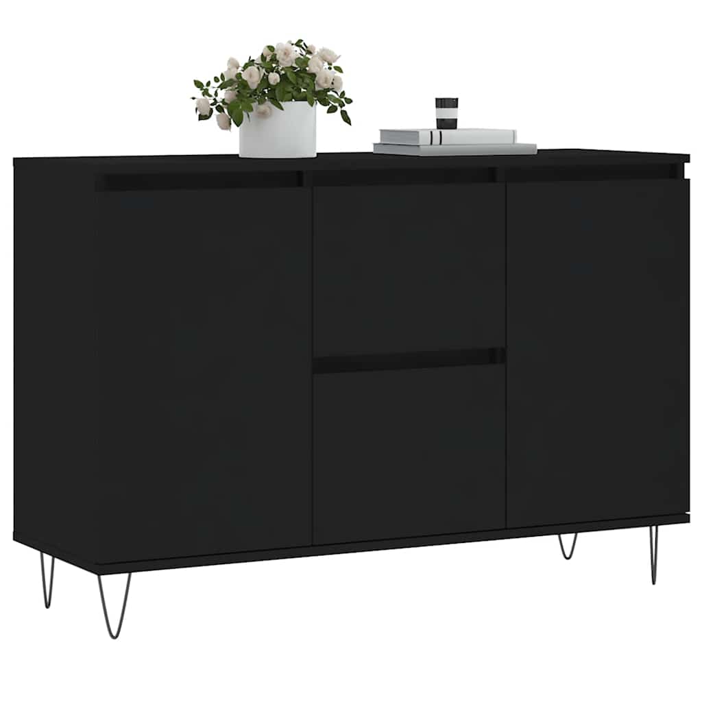 Thumbnail - vidaXL Sideboard Schwarz 101,5x35x70 cm Holzwerkstoff