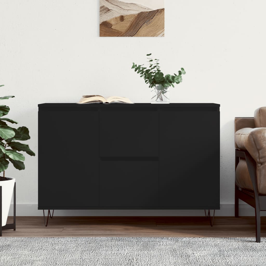 vidaXL Servantă, negru, 104x35x70 cm, lemn prelucrat