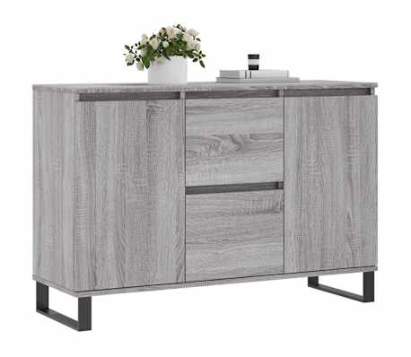 vidaXL Dressoir 101,5x35x70 cm bewerkt hout grijs sonoma eikenkleurig
