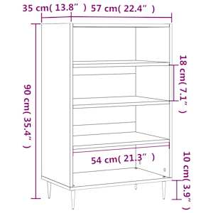 Skříň highboard bílá 57 x 35 x 90 cm kompozitní dřevo - obrázek 9