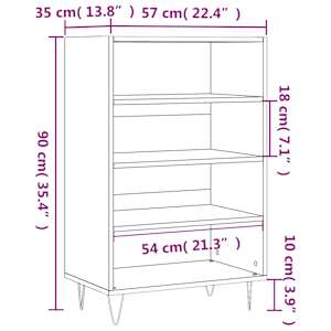 Skříň highboard černá 57 x 35 x 90 cm kompozitní dřevo - obrázek 9