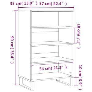 Skříň highboard bílá 57 x 35 x 90 cm kompozitní dřevo - obrázek 9