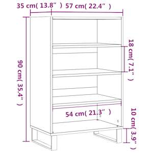 Skříň highboard betonově šedá 57 x 35 x 90 cm kompozitní dřevo - obrázek 9