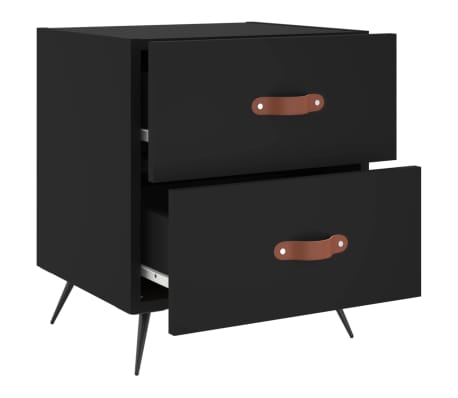 vidaXL Comodino Nero 40x35x47,5 cm in Legno Multistrato
