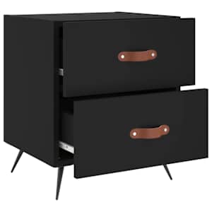 vidaXL Comodino Nero 40x35x47,5 cm in Legno Multistrato