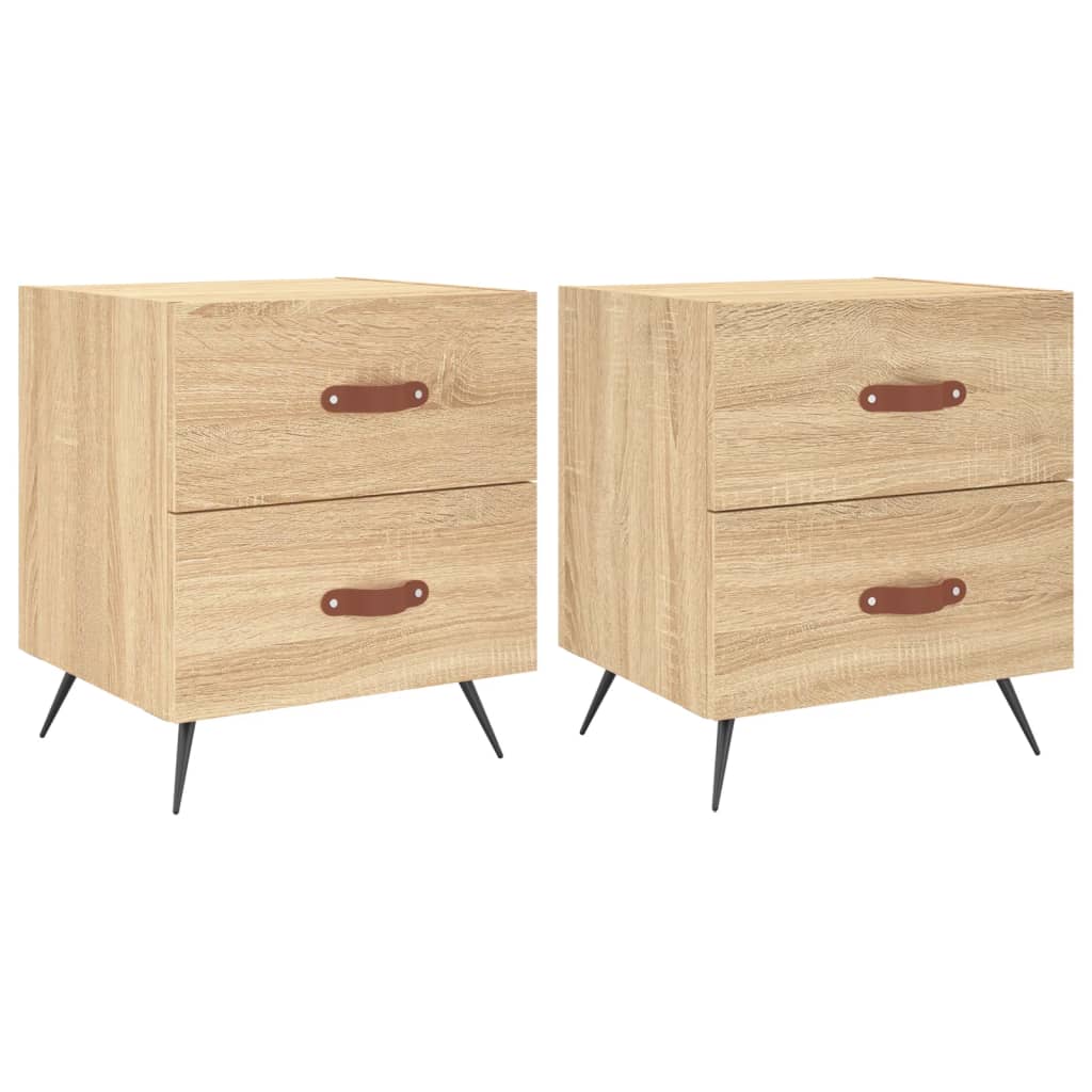 vidaXL NoÄŤnĂ­ stolky 2 ks dub sonoma 40 x 35 x 47,5 cm kompozitnĂ­ dĹ™evo