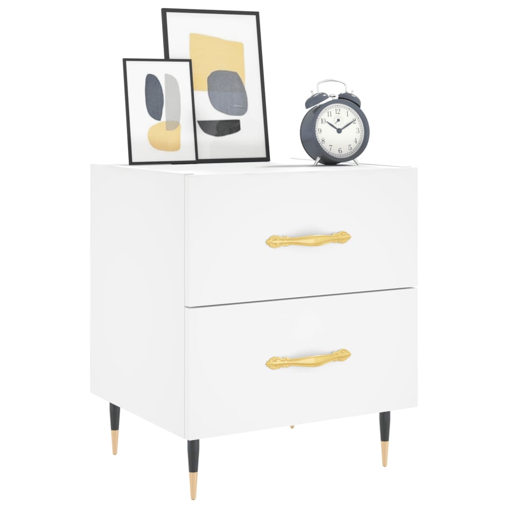 vidaXL Nachtkastjes 2 st 40x35x47,5 cm bewerkt hout wit