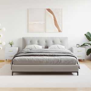 Nočna omarica 2 kosa bela 40x35x47,5 cm inženirski les