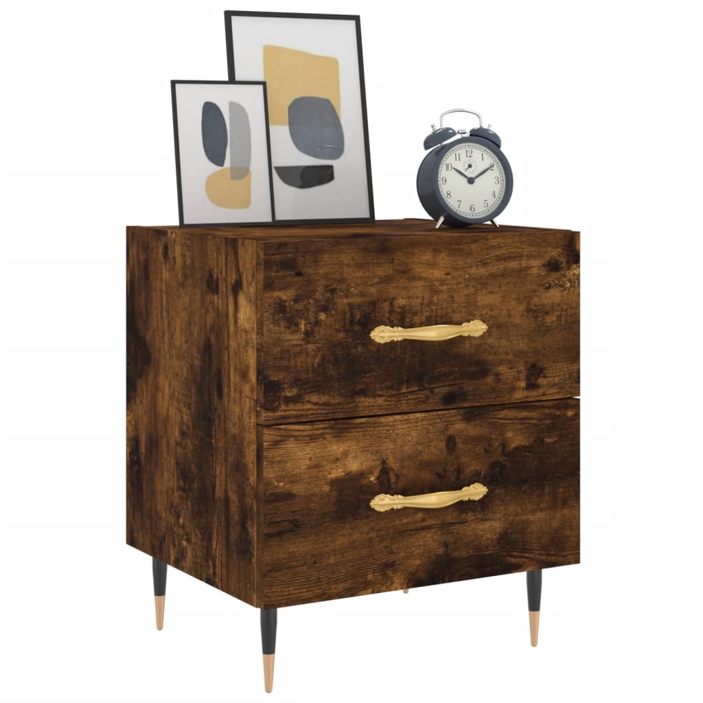 vidaXL Nachtkastjes 2 st 40x35x47,5 cm bewerkt hout gerookt eikenkleur afbeelding