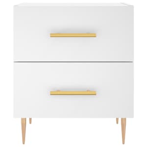 Nočna omarica 2 kosa bela 40x35x47,5 cm inženirski les - slika 6