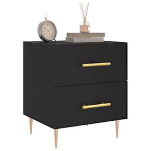 vidaXL Bedside Cabinet Black 40x35x47.5 cm Engineered Wood