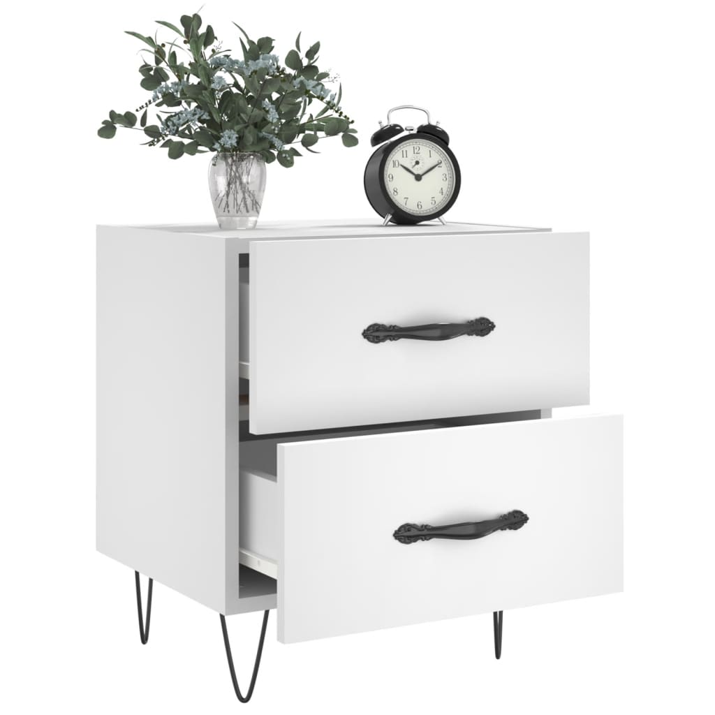 vidaXL Nočné stolíky 2 ks biele 40x35x47,5 cm kompozitné drevo