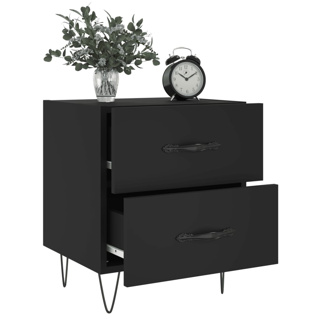 vidaXL Nachtkastjes 2 st 40x35x47,5 cm bewerkt hout zwart afbeelding
