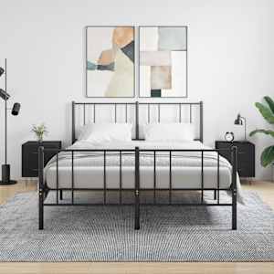 Nočna omarica 2 kosa črna 40x35x47,5 cm inženirski les