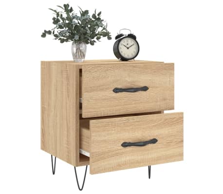 vidaXL Tables de chevet 2 pcs ch&ecirc;ne sonoma 40x35x47,5 cm