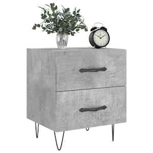 vidaXL Κομοδίνο Γκρι Σκυροδ. 40 x 35 x 47,5 εκ. από Επεξεργασμένο Ξύλο