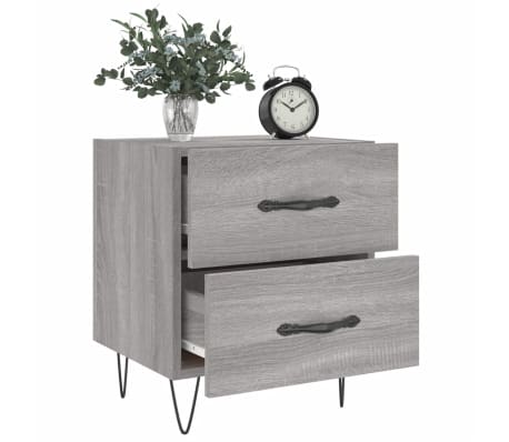 vidaXL Nočn&iacute; stolky 2 ks &scaron;ed&eacute; sonoma 40x35x47,5 cm kompozitn&iacute; dřevo