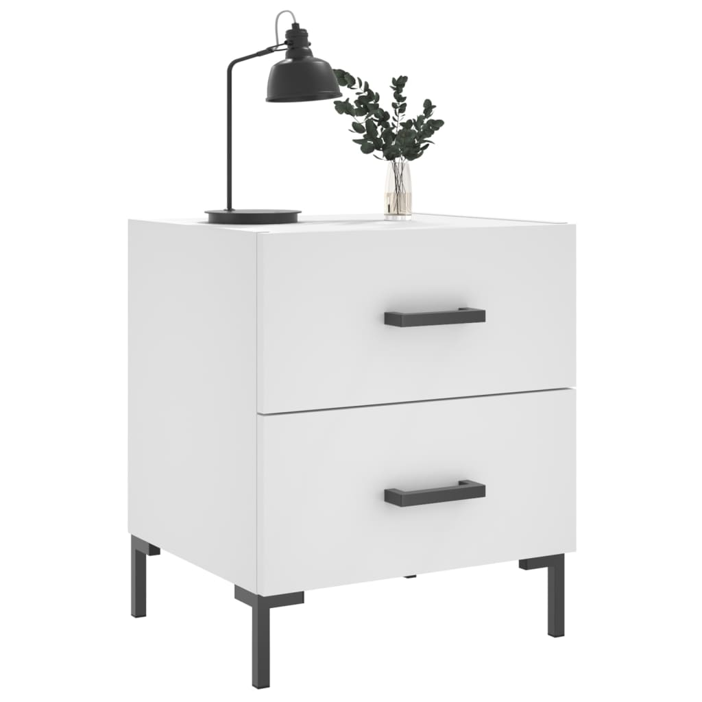 vidaXL Nachtkastje 40x35x47,5 cm bewerkt hout wit