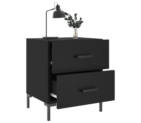 vidaXL &ouml;&ouml;kapid 2 tk, must, 40 x 35 x 47,5 cm, tehispuit