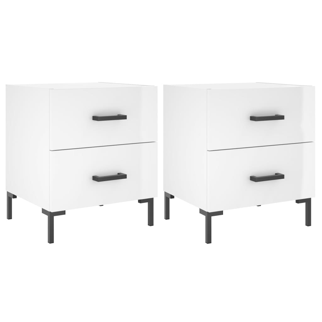 vidaXL Noční stolky 2 ks lesklé bílé 40x35x47,5 cm kompozitní dřevo