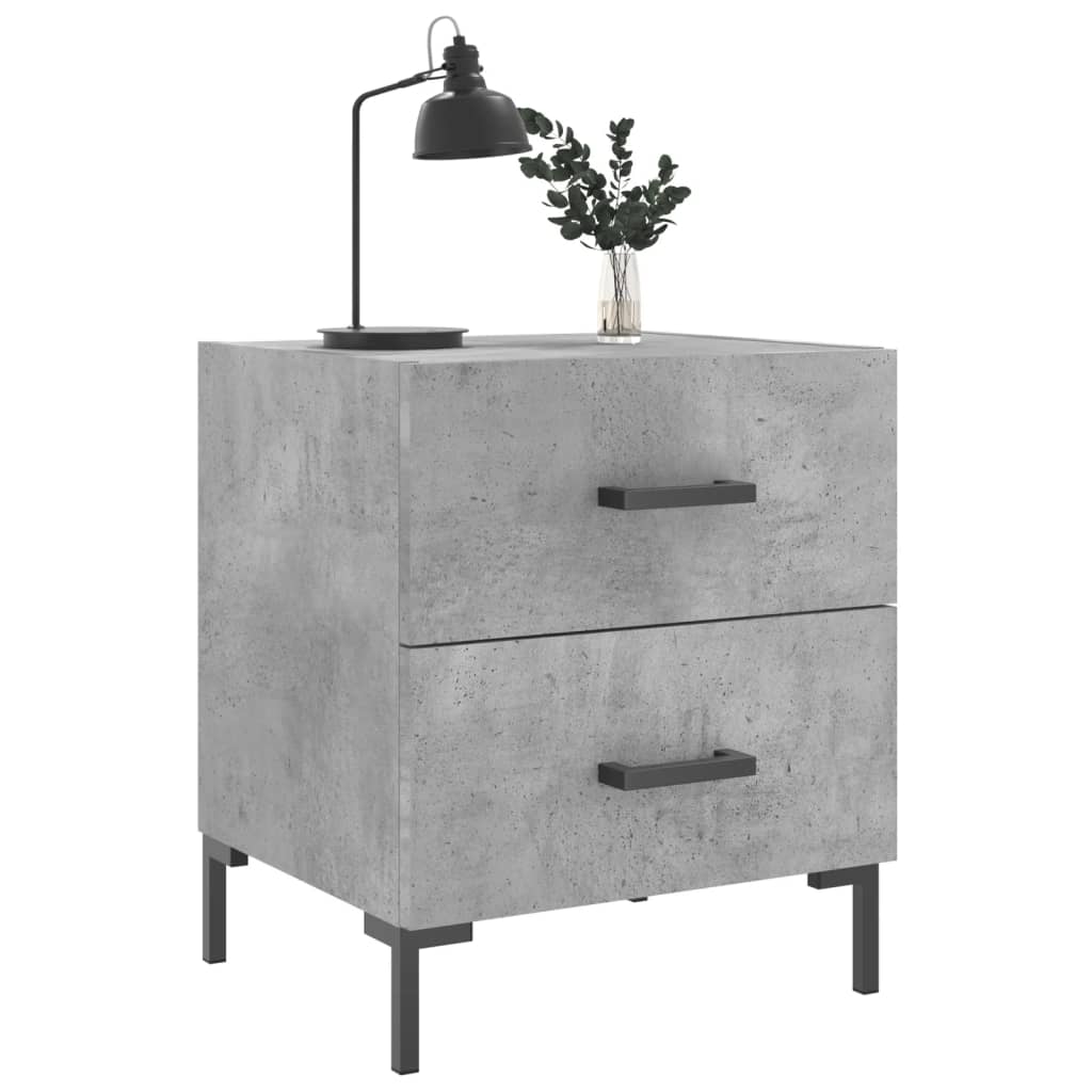 vidaXL Nachtkastje 40x35x47,5 cm bewerkt hout betongrijs