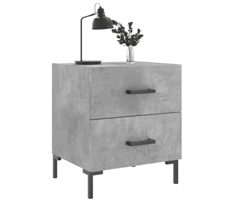 vidaXL Bedside Cabinets 2 pcs Concrete Grey 40x35x47.5 cm Engineered Wood