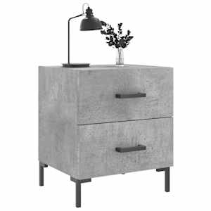 vidaXL Bedside Cabinets 2 pcs Concrete Grey 40x35x47.5 cm Engineered Wood