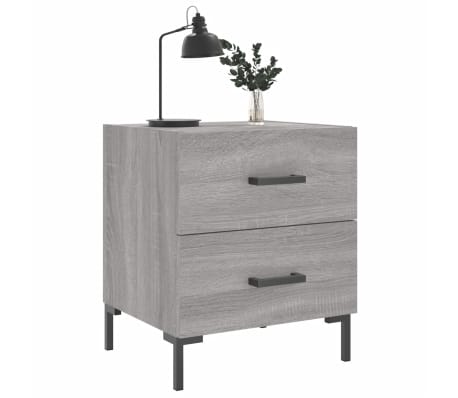 vidaXL Bedside Cabinet Grey Sonoma 40x35x47.5 cm Engineered Wood