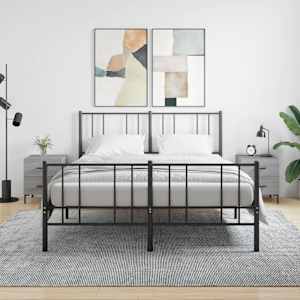 Nočna omarica 2 kosa siva sonoma 40x35x47,5 cm inženirski les