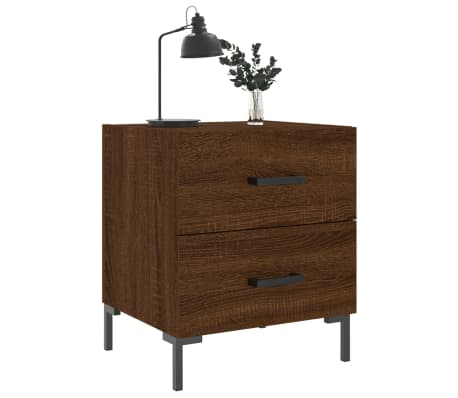 vidaXL Nachtkastjes 2 st 40x35x47,5 cm bewerkt hout bruin eikenkleur