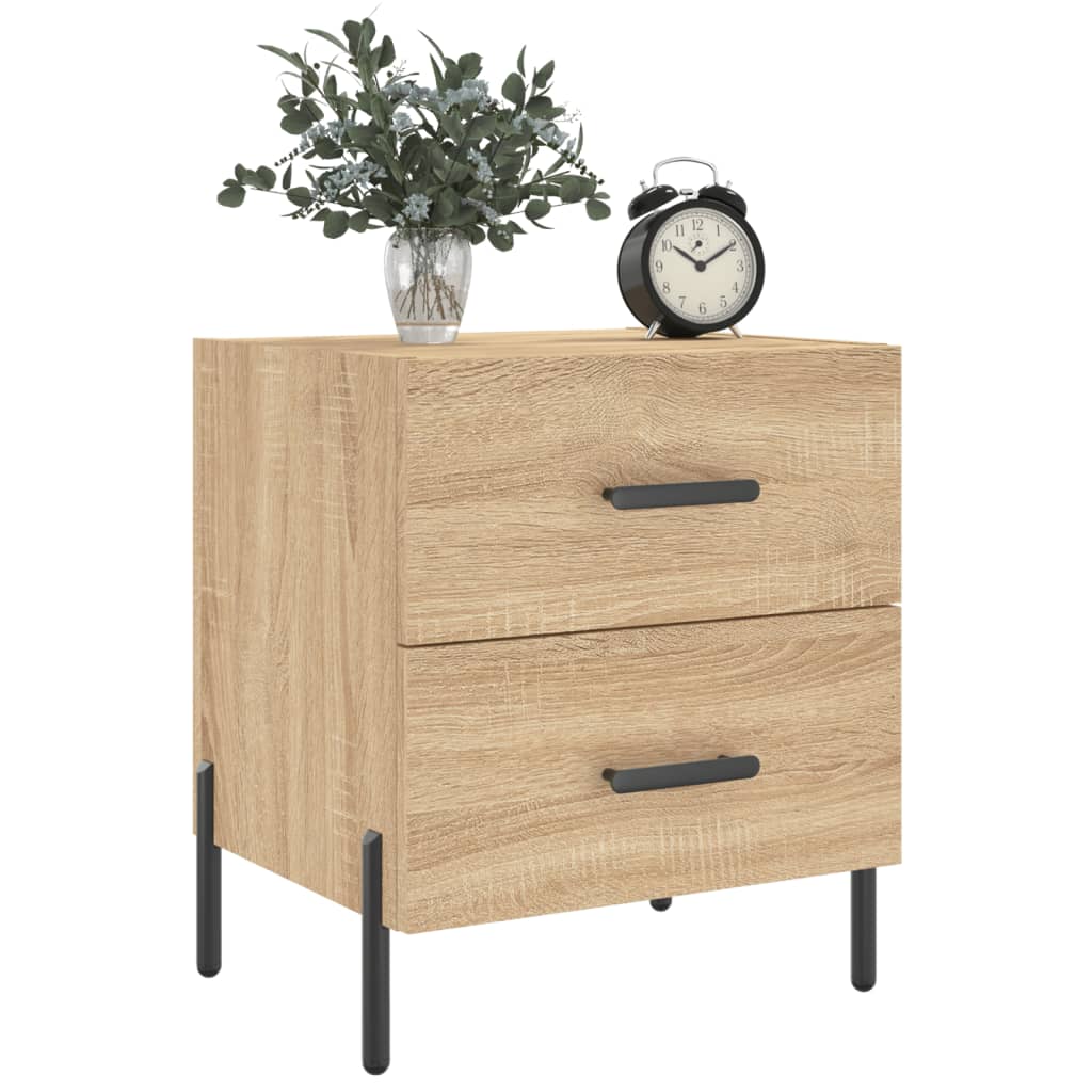 vidaXL Nachtkastje 40x35x47,5 cm bewerkt hout sonoma eikenkleurig