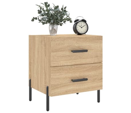 vidaXL Tables de chevet 2 pcs ch&ecirc;ne sonoma 40x35x47,5 cm