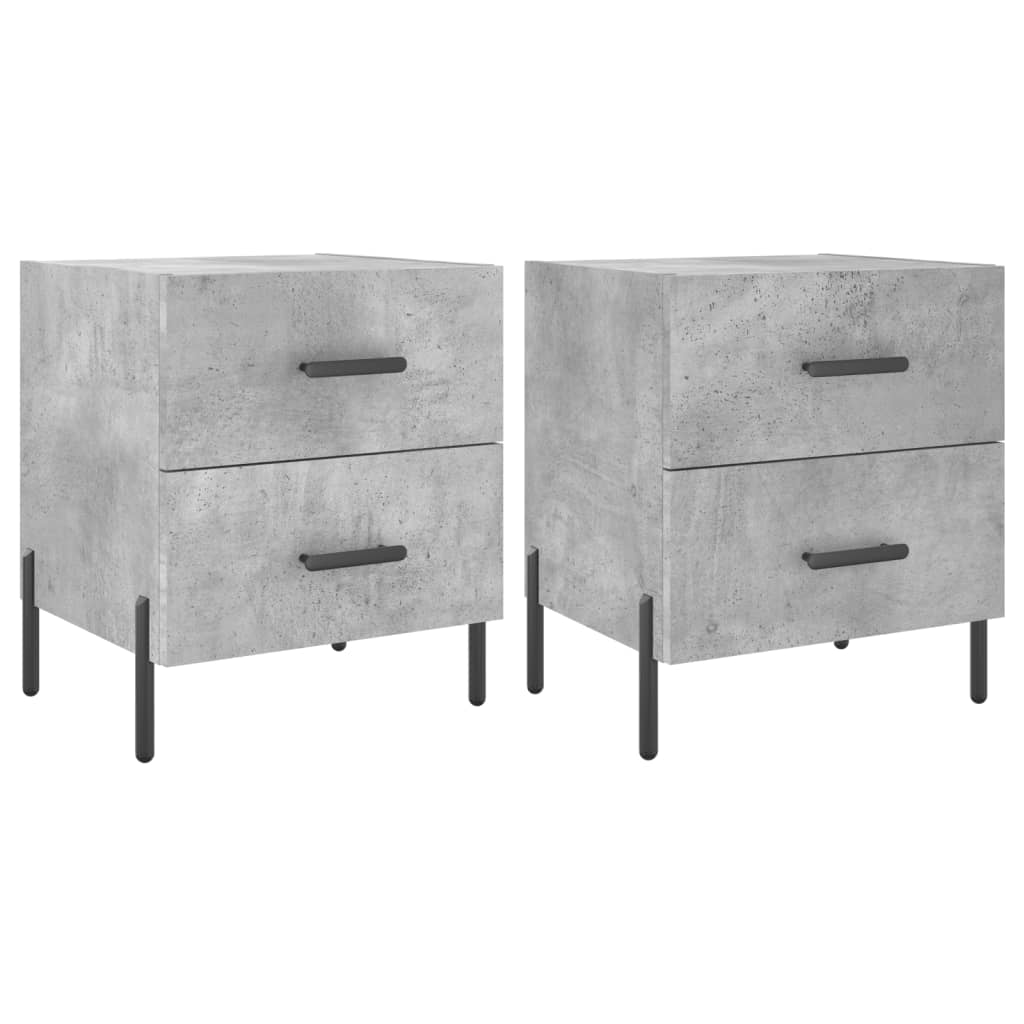 vidaXL NoÄŤnĂ­ stolky 2 ks betonovÄ› ĹˇedĂ© 40x35x47,5 cm kompozitnĂ­ dĹ™evo