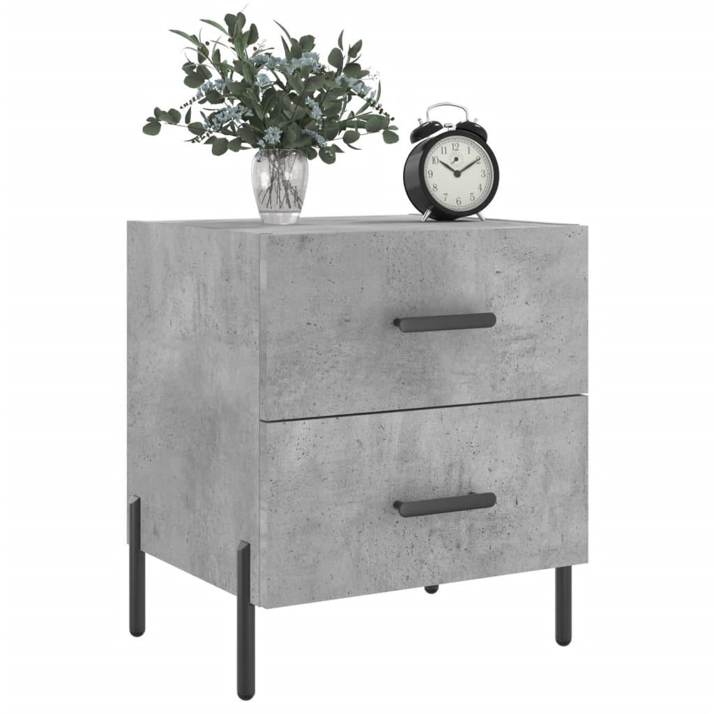 vidaXL Nachtkastjes 2 st 40x35x47,5 cm bewerkt hout betongrijs afbeelding
