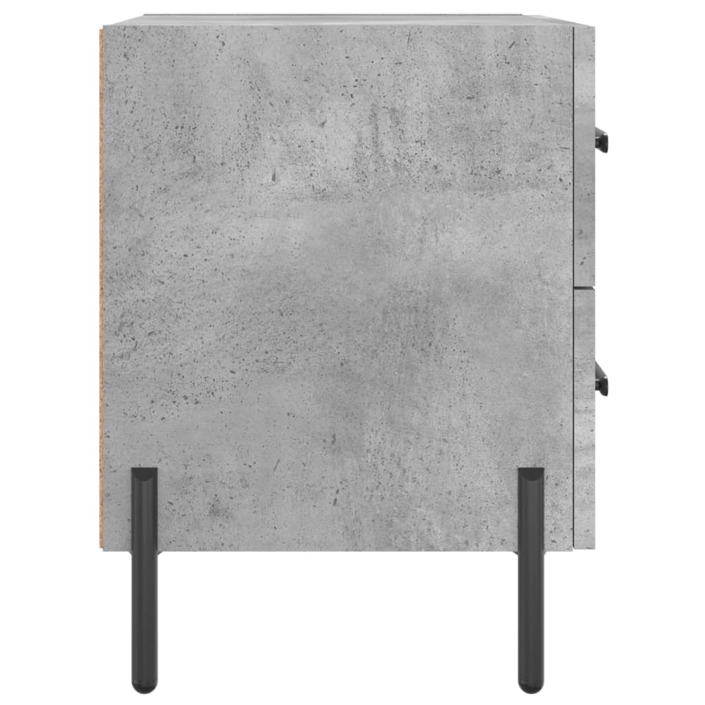 Noptiere, 2 buc., gri beton, 40x35x47,5 cm, lemn compozit