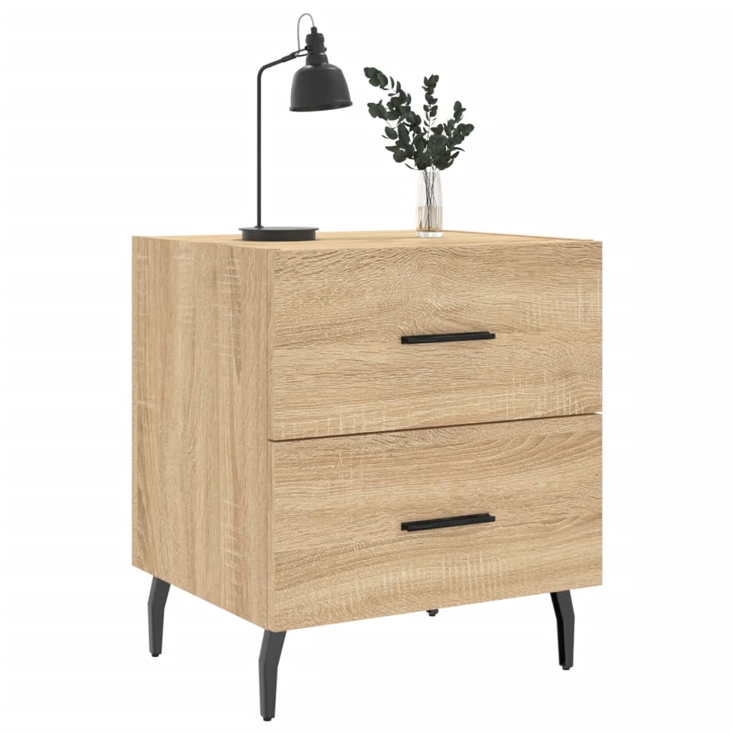 vidaXL Nachtkastje 40x35x47,5 cm bewerkt hout sonoma eikenkleurig